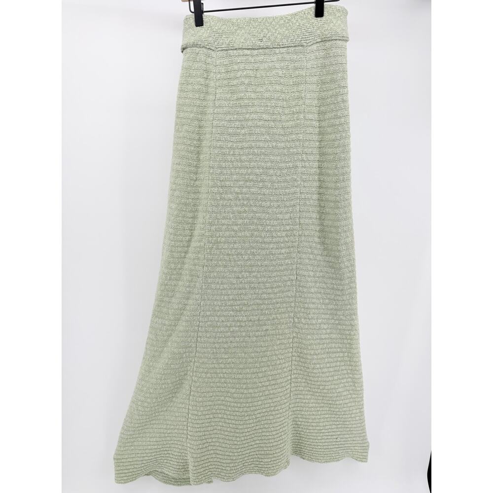 Free People Claudia Ribbed Blanket Sweater Mint Green Maxi M Cozy Chic Boho - Picture 3 of 6